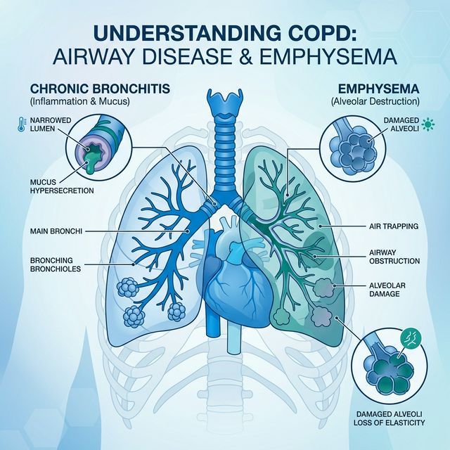Illustration einer betroffenen Lunge